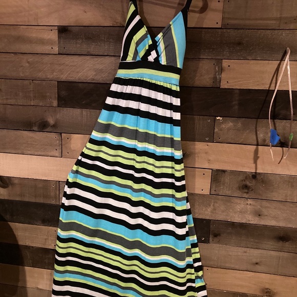 Floor length, striped maxi dress - Picture 2 of 3